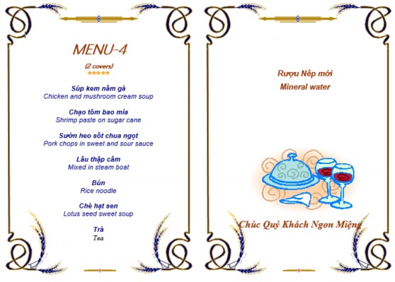 Đến họ các thông tin có tác dụng quảng cáo 3 Một Số Loại Mẫu Thực Đơn 5