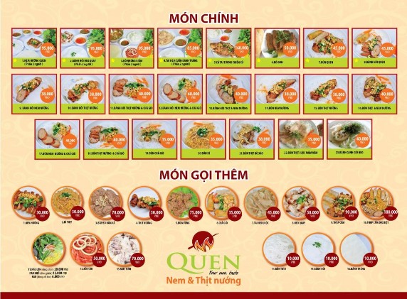 Bắt đầu của phần các món ăn chính thường là các món chế biến từ các 3