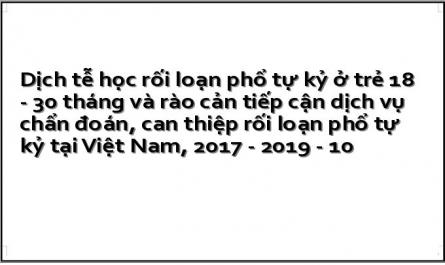 Khung Lý Thuyết Các Rào Cản Về Cung Cấp, Tiếp Cận Dịch Vụ Chẩn Đoán, Can Thiệp Rlptk