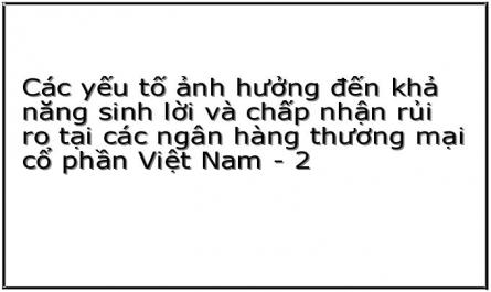 Các yếu tố ảnh hưởng đến khả năng sinh lời và chấp nhận rủi ro tại các ngân hàng thương mại cổ phần Việt Nam - 2