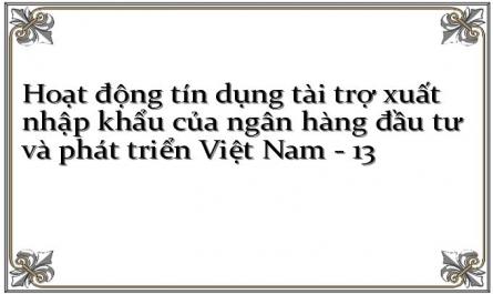 Hoạt động tín dụng tài trợ xuất nhập khẩu của ngân hàng đầu tư và phát triển Việt Nam - 13