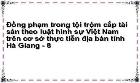 Đồng phạm trong tội trộm cắp tài sản theo luật hình sự Việt Nam trên cơ sở thực tiễn địa bàn tỉnh Hà Giang - 8