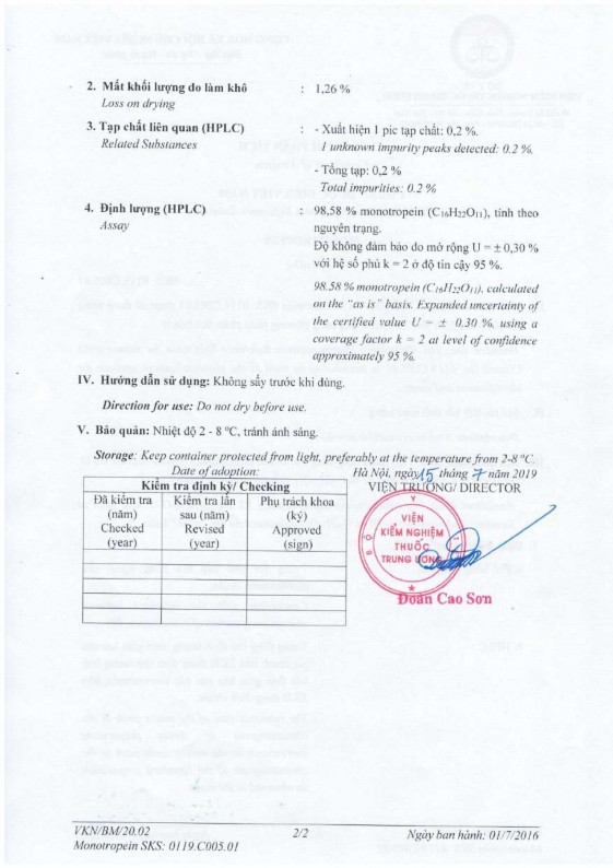 PHỤ LỤC 9 SẮC KÝ ĐỒ CỦA NGHIÊN CỨU ĐỘ ỔN ĐỊNH CHẤT CHUẨN MONOTROPEIN 6