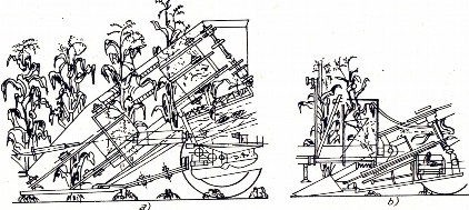 Hình 6 14 Bộ phận gạt và cung cấp cây của máy thu hoạch theo hàng a nhiều dãy 10