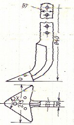 Bề rộng làm việc của thân cày sâu thêm bằng ba phần năm bề rộng làm việc 5