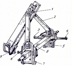 Hình 3 11 Bộ phận treo không điều chỉnh được 1 thanh trụ 2 thanh xiên 3 4 chốt 8