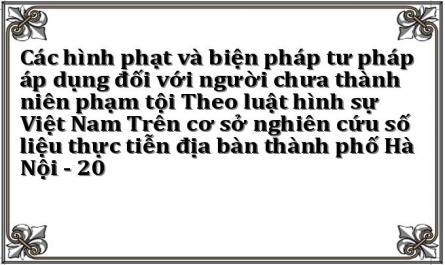 Các hình phạt và biện pháp tư pháp áp dụng đối với người chưa thành niên phạm tội Theo luật hình sự Việt Nam Trên cơ sở nghiên cứu số liệu thực tiễn địa bàn thành phố Hà Nội - 20