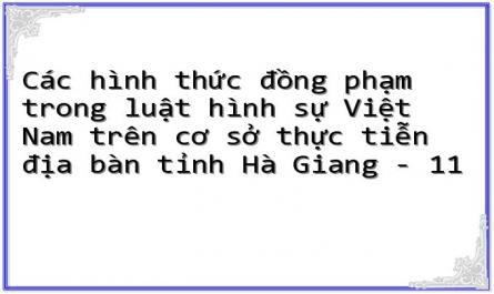 Các hình thức đồng phạm trong luật hình sự Việt Nam trên cơ sở thực tiễn địa bàn tỉnh Hà Giang - 11
