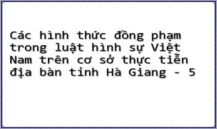 Các hình thức đồng phạm trong luật hình sự Việt Nam trên cơ sở thực tiễn địa bàn tỉnh Hà Giang - 5