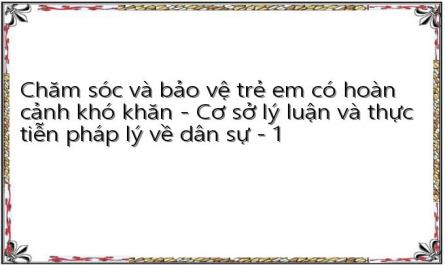 Chăm sóc và bảo vệ trẻ em có hoàn cảnh khó khăn - Cơ sở lý luận và thực tiễn pháp lý về dân sự - 1