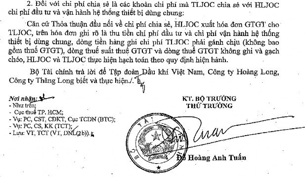 Hình 2 5 Chi phí chia sẻ giữa HLJOC và TLJOC Nguồn Công văn số 9968 BTC TCT HLJOC 2