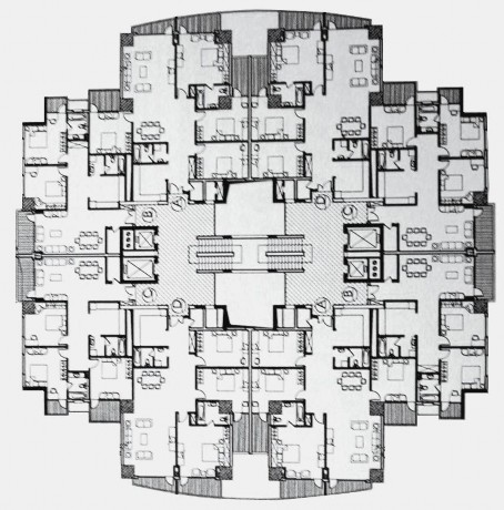Hình 38 Mặt bằng nhà chung cư nhà tháp Phân loại theo hình dáng mặt bằng Nhà 2