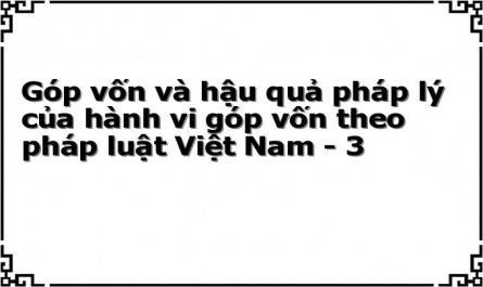 Góp vốn và hậu quả pháp lý của hành vi góp vốn theo pháp luật Việt Nam - 3