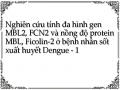 Nghiên cứu tính đa hình gen MBL2, FCN2 và nồng độ protein MBL, Ficolin-2 ở bệnh nhân sốt xuất huyết Dengue - 1