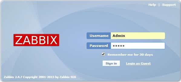 Hình 3 22 Giao diện đăng nhập của Zabbix 2 4 Giao diện chính của Zabbix sau khi 6