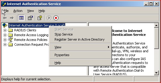 Chuyển xuống mục RADIUS Cliens click chuột phải vào và chọn New RADIUS Cliens Trong 6