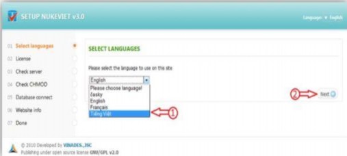 Hinh 2 4 Lự ự a chọ ọ n ngôn ngữ ữ cài đ đ ặ ặ t Hinh 2 5 Giao diệ ệ n cài 3