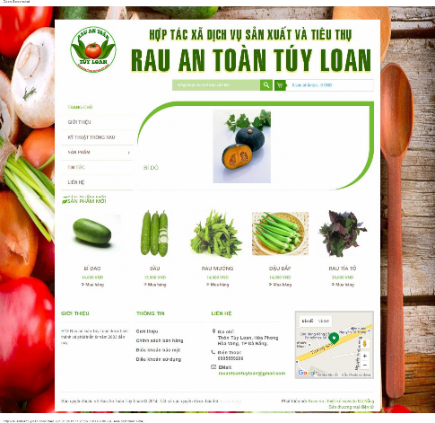 Hình 3 1 Giao diệ ệ n trang chủ ủ web rau an toàn hiệ ệ n tạ ạ i củ ủ a HTX 1