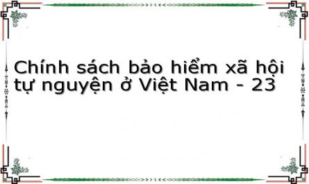 Chính sách bảo hiểm xã hội tự nguyện ở Việt Nam - 23