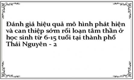 Đánh giá hiệu quả mô hình phát hiện và can thiệp sớm rối loạn tâm thần ở học sinh từ 6-15 tuổi tại thành phố Thái Nguyên - 2