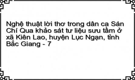 Nghệ thuật lời thơ trong dân ca Sán Chí Qua khảo sát tư liệu sưu tầm ở xã Kiên Lao, huyện Lục Ngạn, tỉnh Bắc Giang - 7