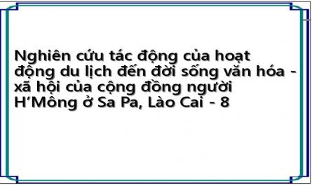 Nghiên cứu tác động của hoạt động du lịch đến đời sống văn hóa - xã hội của cộng đồng người H’Mông ở Sa Pa, Lào Cai - 8