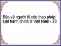 Bảo vệ người tố cáo theo pháp luật hành chính ở Việt Nam - 23
