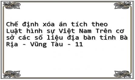 Chế định xóa án tích theo Luật hình sự Việt Nam Trên cơ sở các số liệu địa bàn tỉnh Bà Rịa - Vũng Tàu - 11