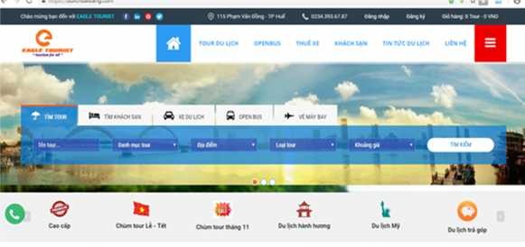 Hình 3 1 Hình ảnh trang chủ của website http dulichdaibang com Nguồn Từ website http 2