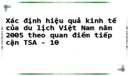 Xác định hiệu quả kinh tế của du lịch Việt Nam năm 2005 theo quan điểm tiếp cận TSA - 10