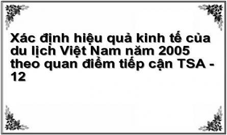 Xác định hiệu quả kinh tế của du lịch Việt Nam năm 2005 theo quan điểm tiếp cận TSA - 12