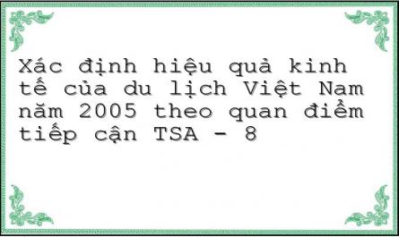 Xác định hiệu quả kinh tế của du lịch Việt Nam năm 2005 theo quan điểm tiếp cận TSA - 8