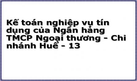 Kế toán nghiệp vụ tín dụng của Ngân hàng TMCP Ngoại thương - Chi nhánh Huế - 13