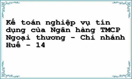 Kế toán nghiệp vụ tín dụng của Ngân hàng TMCP Ngoại thương - Chi nhánh Huế - 14