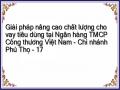 Giải pháp nâng cao chất lượng cho vay tiêu dùng tại Ngân hàng TMCP Công thương Việt Nam - Chi nhánh Phú Thọ - 17