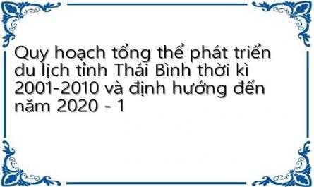Quy hoạch tổng thể phát triển du lịch tỉnh Thái Bình thời kì 2001-2010 và định hướng đến năm 2020 - 1