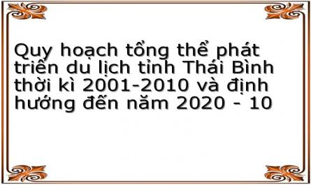 Quy hoạch tổng thể phát triển du lịch tỉnh Thái Bình thời kì 2001-2010 và định hướng đến năm 2020 - 10