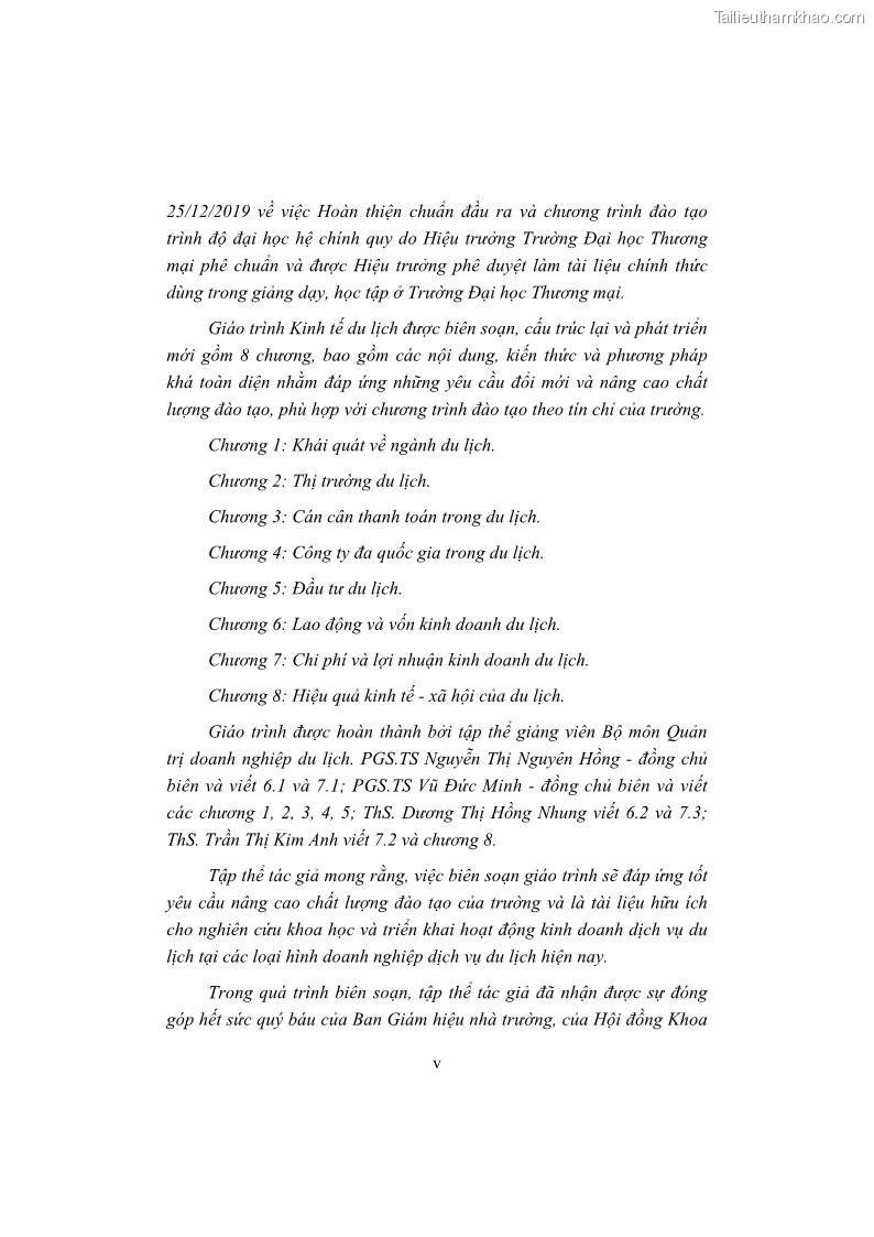 Giáo trình Kinh tế du lịch Phần 1 - 1 Trang 5