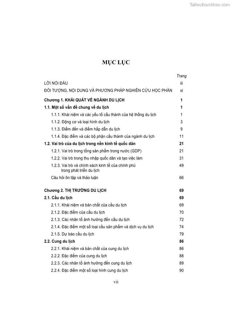 Giáo trình Kinh tế du lịch Phần 1 - 1 Trang 7