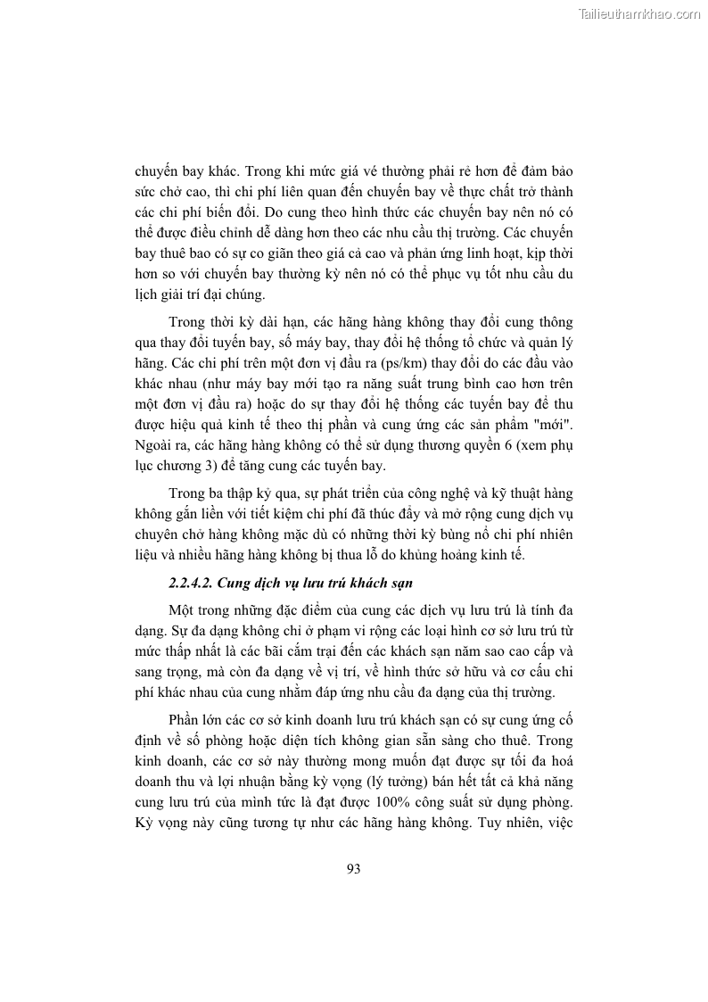 Giáo trình Kinh tế du lịch Phần 1 - 10 Trang 109