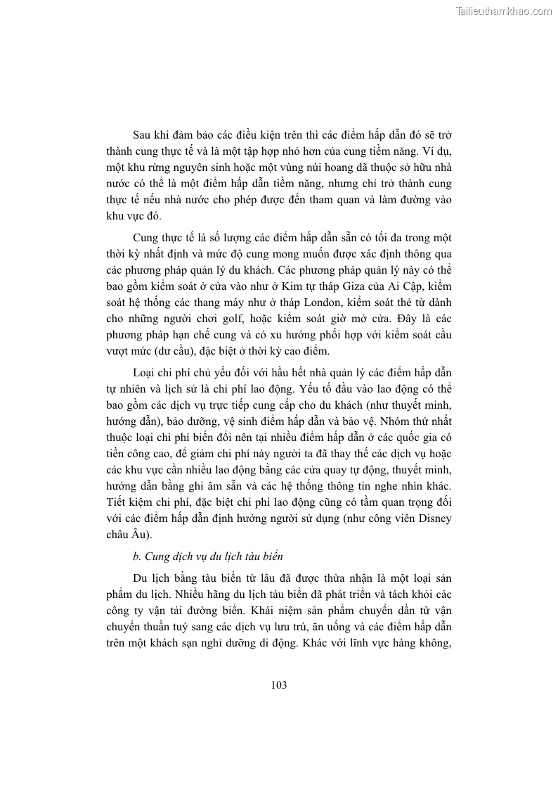 Giáo trình Kinh tế du lịch Phần 1 - 10 Trang 119