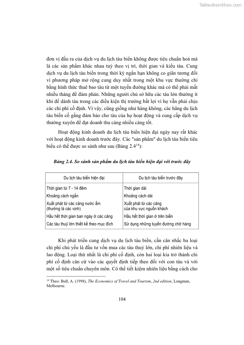 Giáo trình Kinh tế du lịch Phần 1 - 10 Trang 120