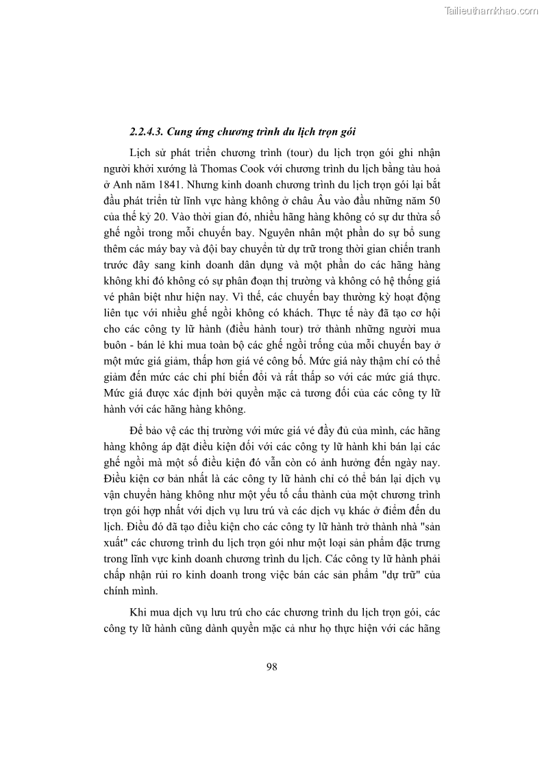 Giáo trình Kinh tế du lịch Phần 1 - 10 Trang 114