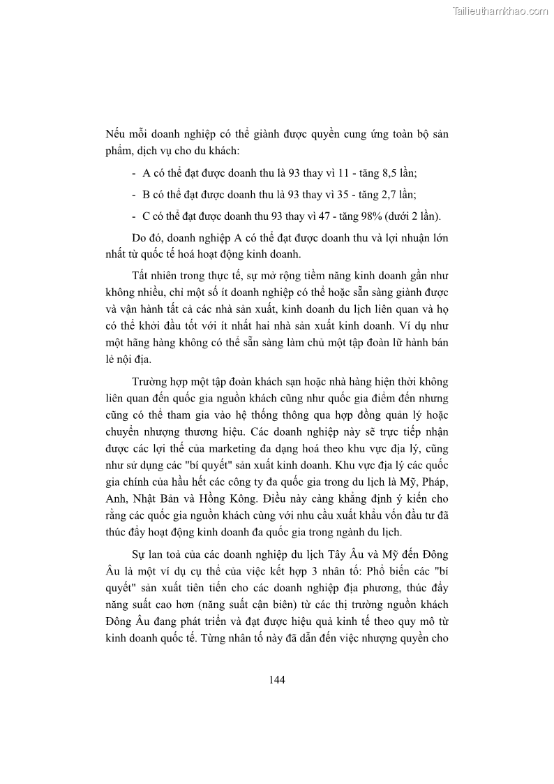 Giáo trình Kinh tế du lịch Phần 1 - 14 Trang 160