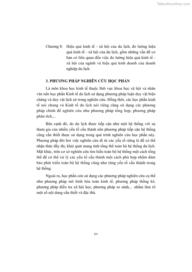 Giáo trình Kinh tế du lịch Phần 1 - 2 Trang 15