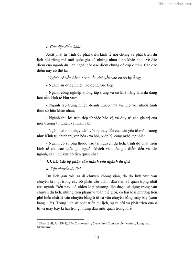 Giáo trình Kinh tế du lịch Phần 1 - 3 Trang 31