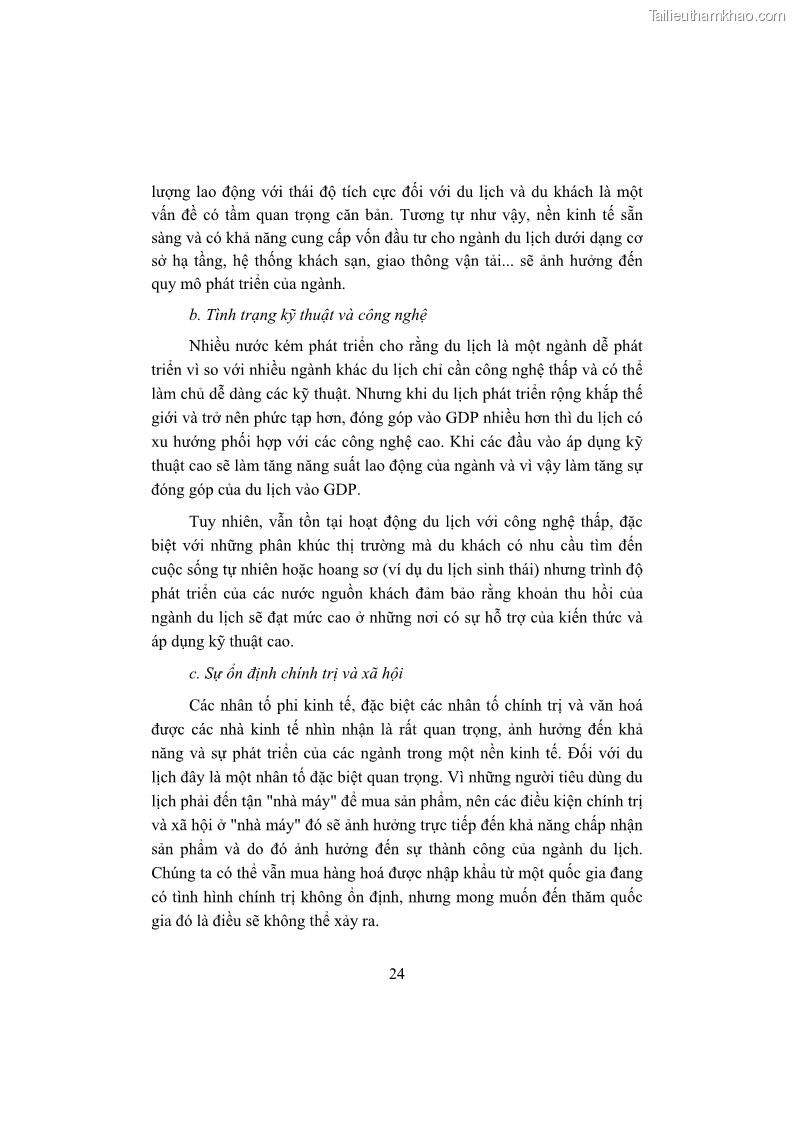 Giáo trình Kinh tế du lịch Phần 1 - 4 Trang 40