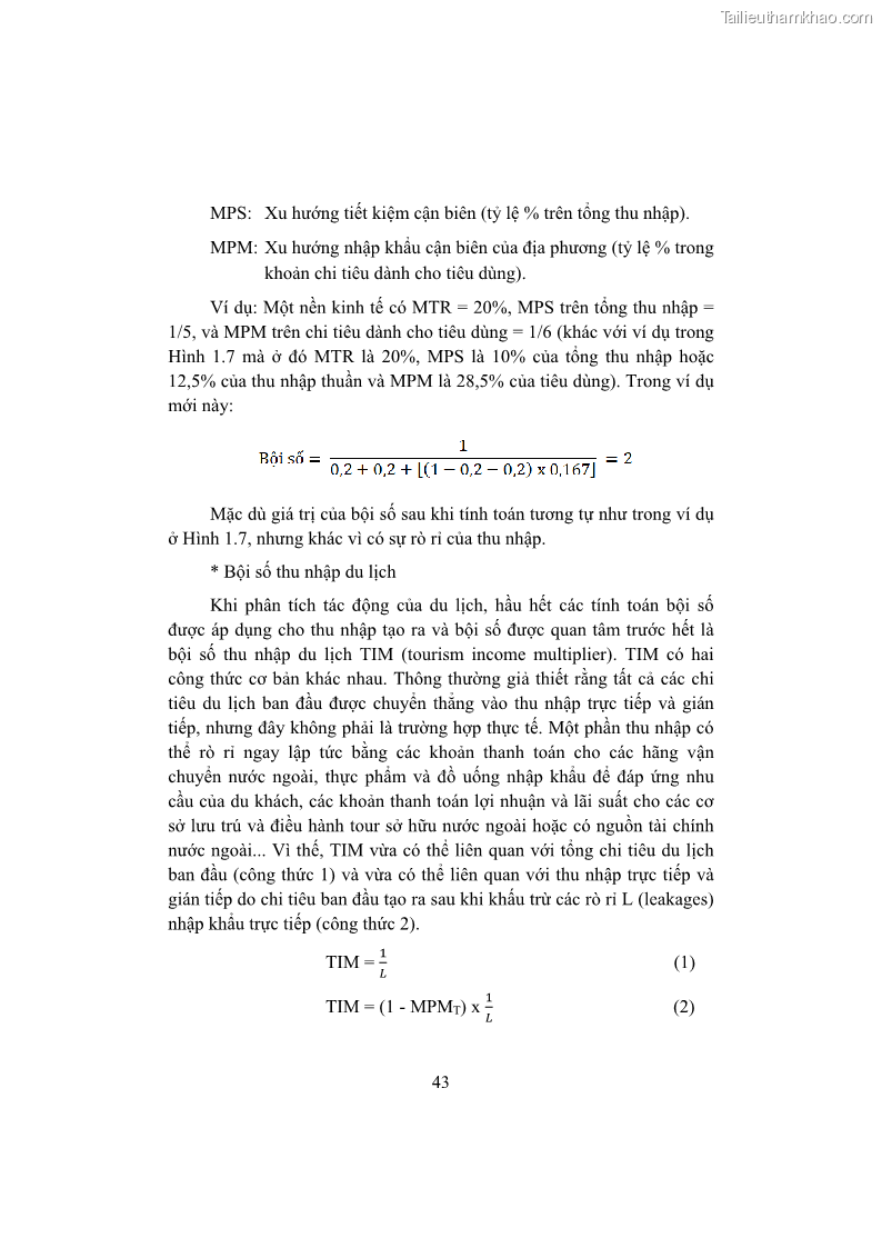 Giáo trình Kinh tế du lịch Phần 1 - 5 Trang 59