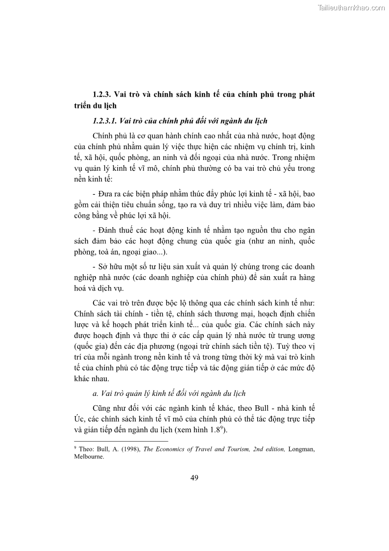 Giáo trình Kinh tế du lịch Phần 1 - 6 Trang 65