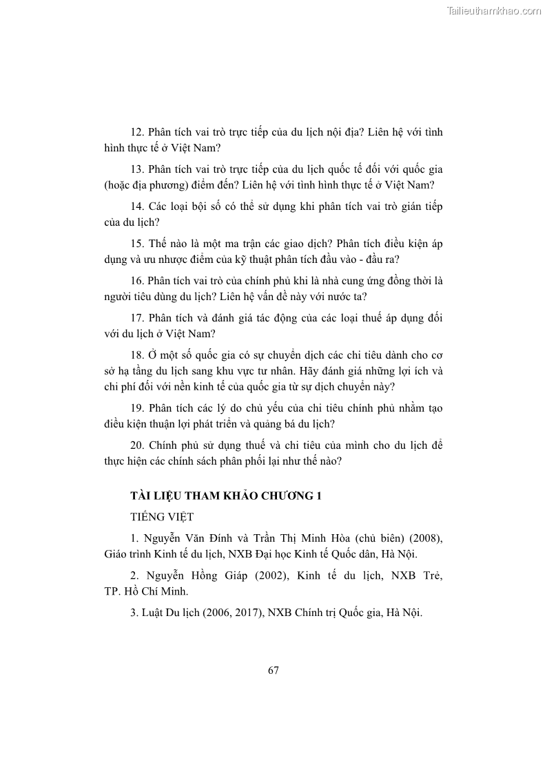 Giáo trình Kinh tế du lịch Phần 1 - 7 Trang 83